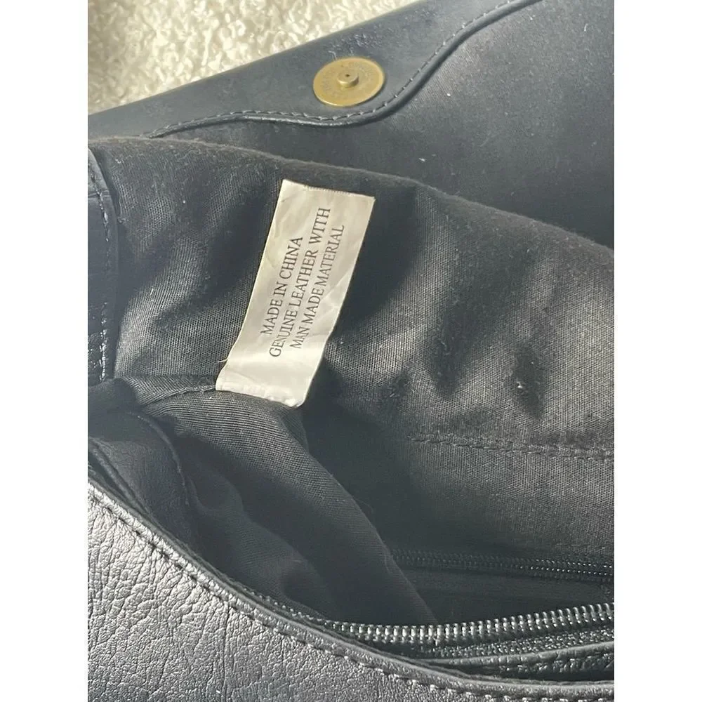Rolfs Vintage Black Leather Cross-Body Bag